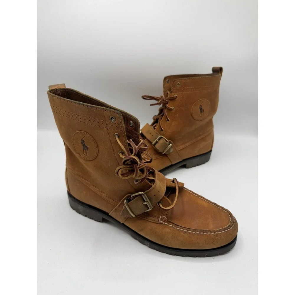 100% AUTHENTIC Ralph Lauren Polo Ranger Tan Boots 812089030 236 Size 13D